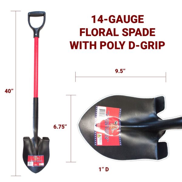 14-Gauge Floral Spade (Long Hande / D-Grip) - Bully Tools, Inc.