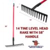 58in Level Head Rake Level Head Rake with 58" Handle dimensions