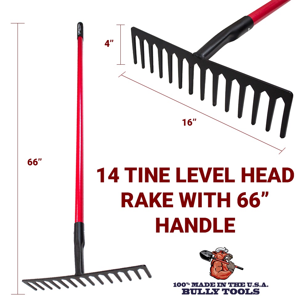 66in Level Head Rake Level Head Rake with 66" Handle dimensions