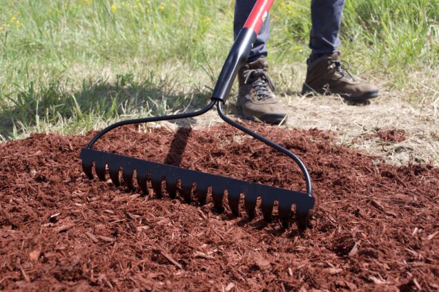 Bow Rake in mulch