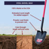 Round Point Shovel - 100% Made in the USA Bully Tools
