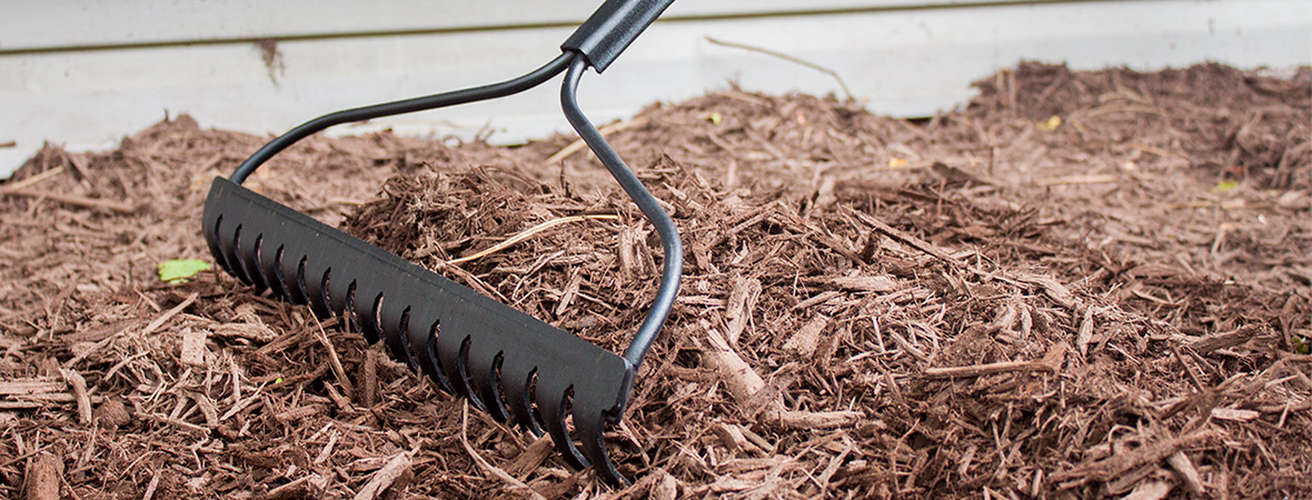 Bow Rake in mulch