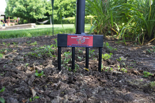 Spading Fork in ground