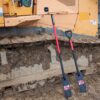 Track Shovels leaning